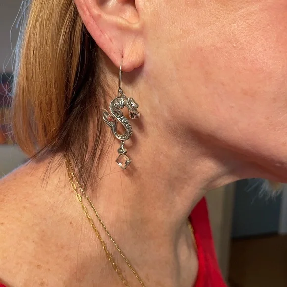 John Hardy Legends Naga Dragon Collection in Sterling Silver Earrings - Picture 3 of 7